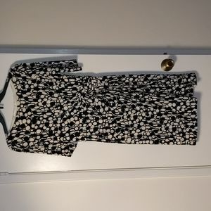 London Times, 8, black and white ruched dress